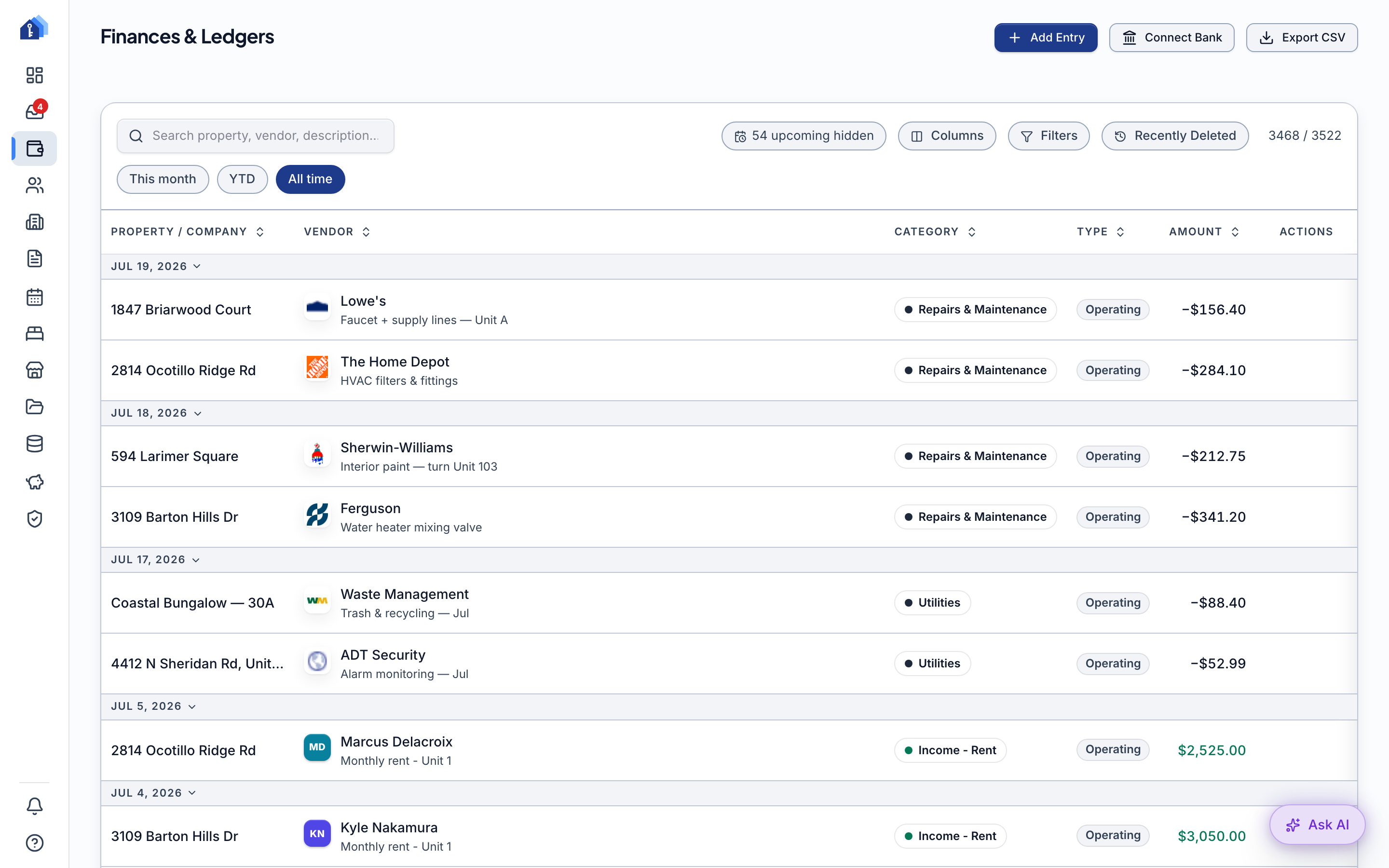Keystone IQ finances ledger